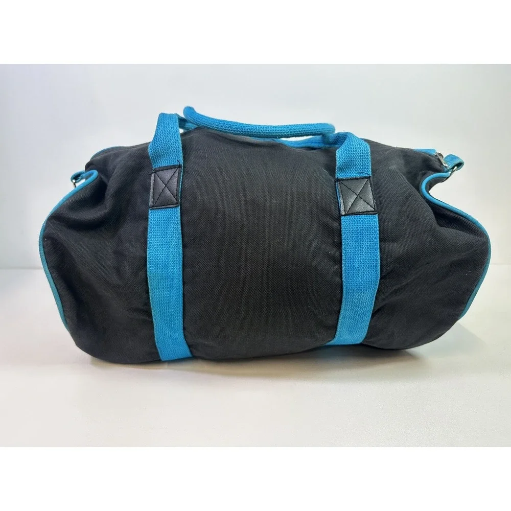 RARE‎ Y2K Reebok Black Cotton Denim Gym Duffle 90s Teal Blue READ DESCRIPTION